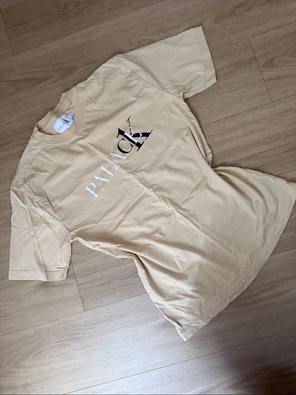 RARE Calvin Klein x PALACE Collab Nude Beige Logo Graphic Tee
